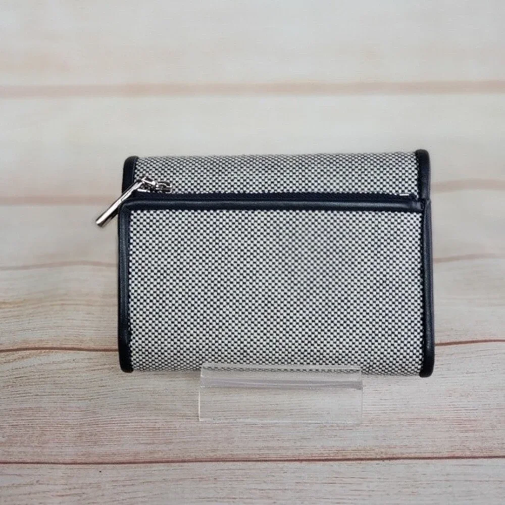 Kate Spade Reegan Medium Flap Canvas and Leather Wallet in Blazer Blue